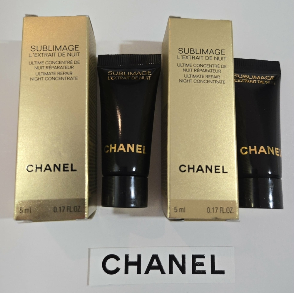 2xCHANEL SUBLIMAGE L'EXTRAIT DE NUIT CONCENTRATE Restoring/Regeneratin 5ML Each